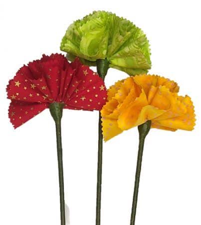 Tutorial Claveles de Tela para la Primavera 3 claveles de tela
