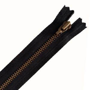 Cremallera latón viejo 35 cm negra