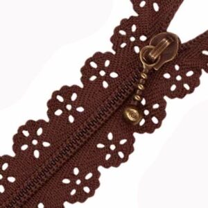 Cremallera puntilla marrón 35 cm