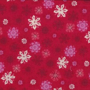 Tela navideña roja con estrellas
