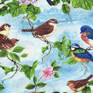 Tela pájaros de colores