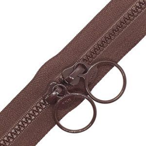 cremallera doble carro marrón 45 cm