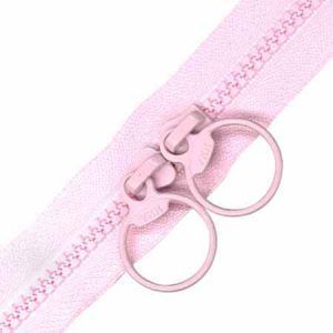 cremallera doble carro rosa 45 cm