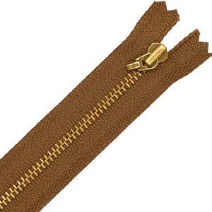cremallera laton viejo 35 cm marron