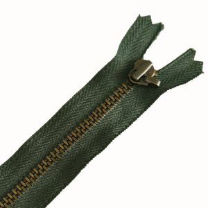 cremallera latón viejo 35 cm verde