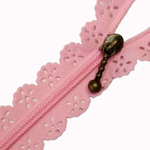 cremallera puntilla rosa bebé 30 cm