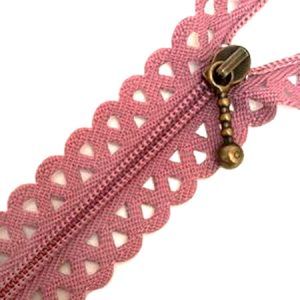 cremallera puntilla triangular rosa