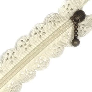 cremallera puntilla vainilla 35 cm