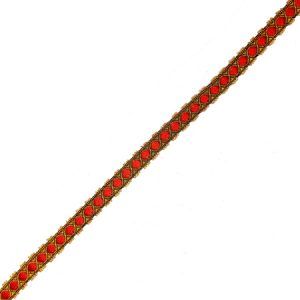 pasamanería roja dorada pequeña
