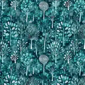 Tela Buhos bosque verde
