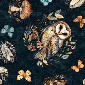 Tela Buhos Mariposas