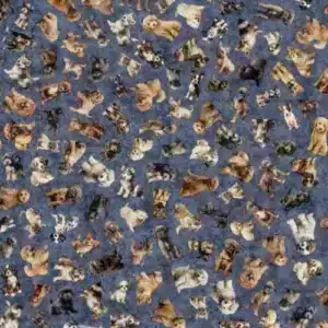 tela cachorros fondo azul