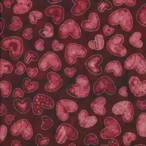 Tela Corazones fondo rojo