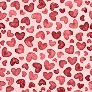 tela corazones fondo rosa