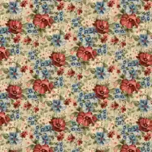 tela farmhouse flores beige