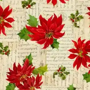 tela flores navideñas