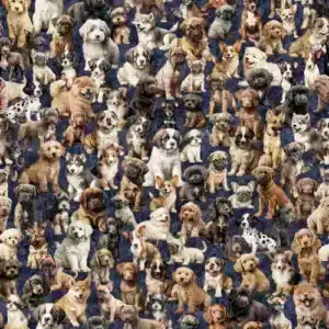 Tela grupo Cachorros azul