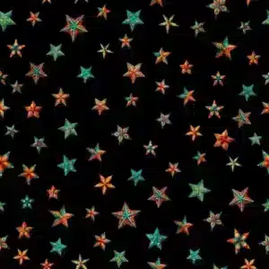 tela navideña estrellas fondo negro